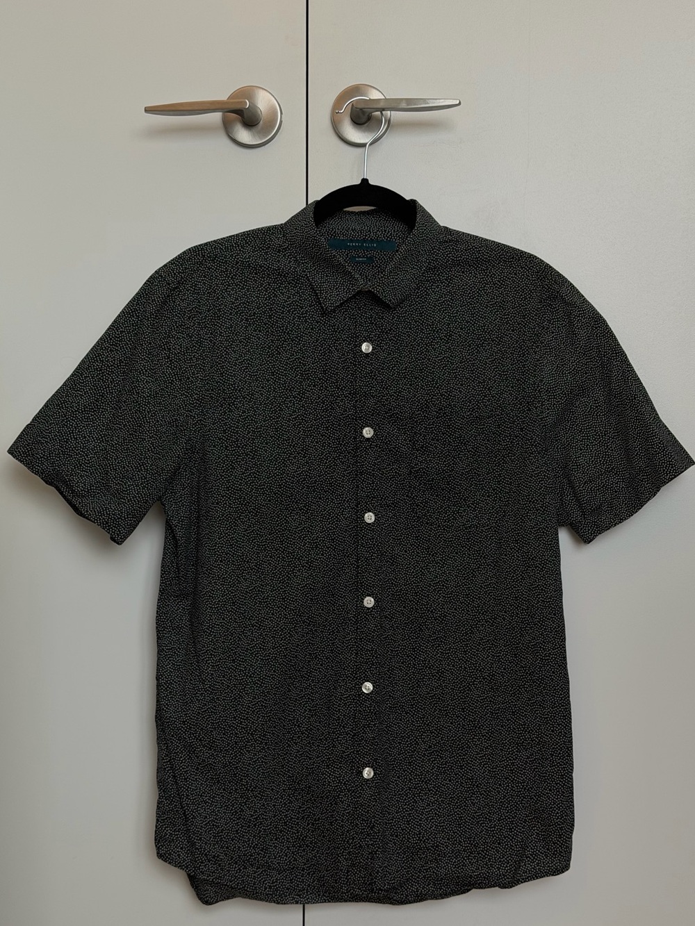 Perry Ellis - Short-Sleeve Button-Down Shirt with Micro Dot Pattern